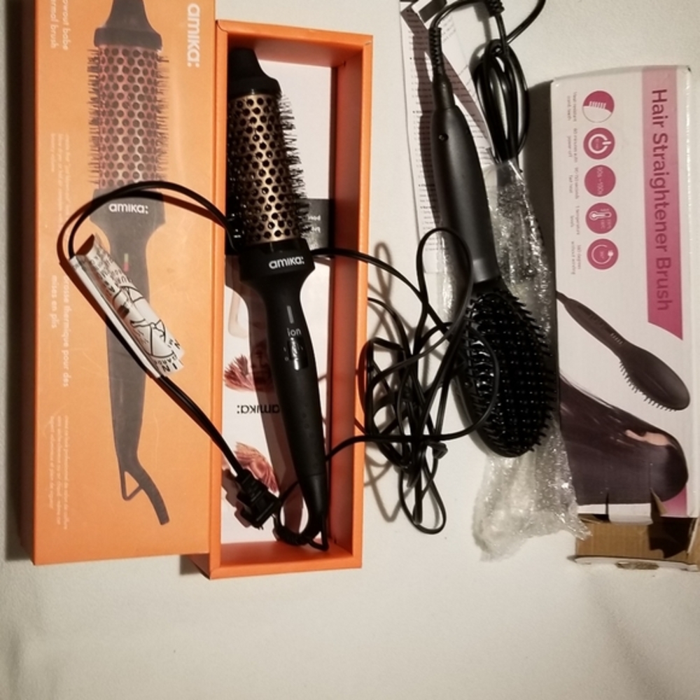 NOT FOR SALEHAIR THERMO CURLER AND STRAIGHTENER BRUSH COMBO. 2 items, one price.